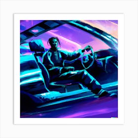 Vaporwave car Art Print