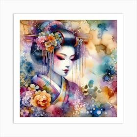 Creative Geisha Illustration 97 Art Print