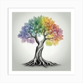 Rainbow Tree 1 Art Print