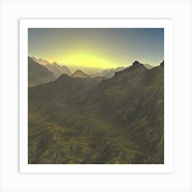 Sunset In The Mountains 1 Art Print