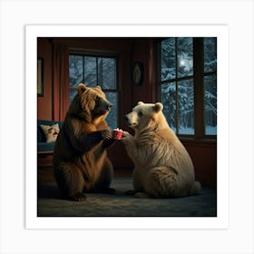 Bears In The Snow Art Print