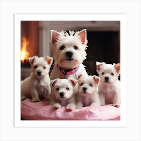 Family Of Dogs Art Print