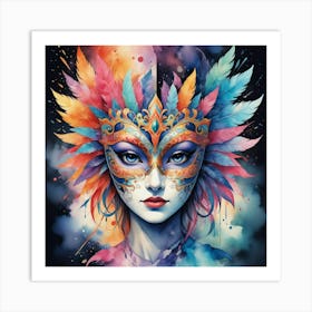 Carnival Mask Woman Art Print