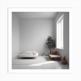 Minimalist Bedroom Art Print