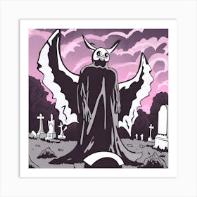 Demon In The Graveyard 1 Art Print