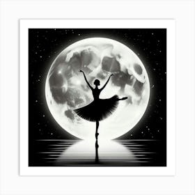 Silhouette of Ballet Dancer Art Print