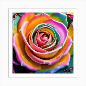 Abstract painting of a magical organic rose 3 Art Print