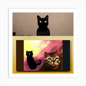 Cat Painting Art Print