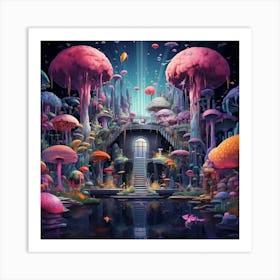 Mushroom Forest Art Print