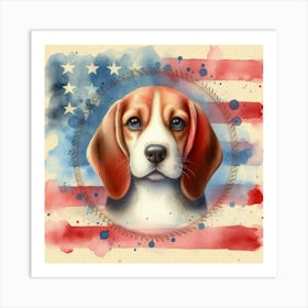 Watercolor Beagle 3 Art Print