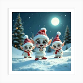 Christmas Elves 2 Art Print