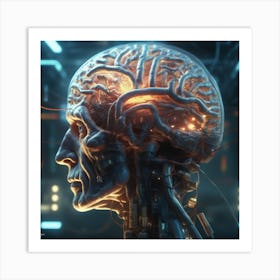 Cyborg Brain 30 Art Print