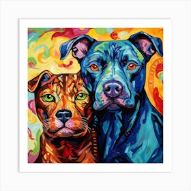 Pit Bull And Pit Bull Art Print