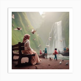 Girl Enjoying Nature Art Print