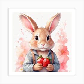 Strawberry Bunny Art Print