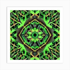 Green Mandala 1 Art Print