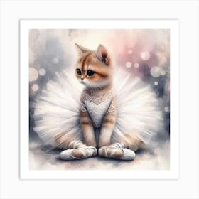 Ballerina Kitten 1 Art Print