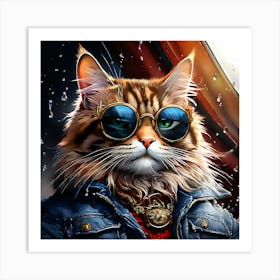 Cat In Sunglasses 3 Art Print