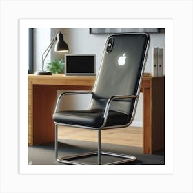 The black IPhone Chair Art Print