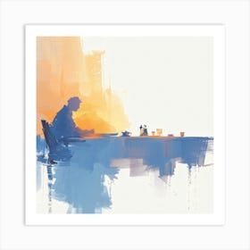 Man At A Table Art Print