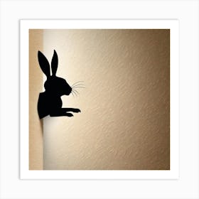 Rabbit Silhouette Wall Art, black bunny rabbit Art Print