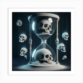 Hourglass With Skulls 2 Art Print