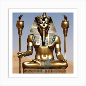 Pharaoh Statue Art Print