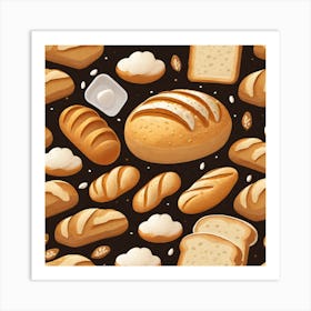 Seamless Pattern Of Bread Art Print