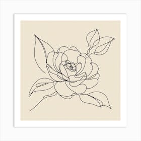 Camellia flower Picasso style 1 Art Print