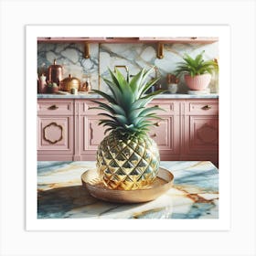 Gold Pineapple Art Print