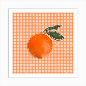 Tangerine Gingham Art Print