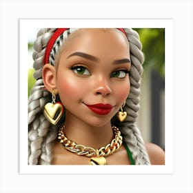 Portrait Of African American Woman 2 Art Print