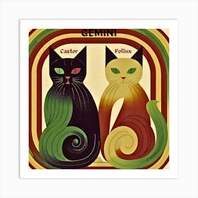 Gemini Cats 1 Art Print