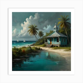 Beach House By The Sea Art Print