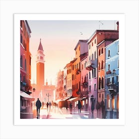 Venice At Sunset 2 Art Print