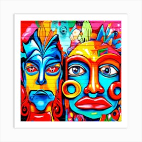 Beautiful cubism graffiti 1 Art Print