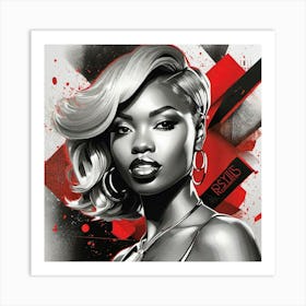 Black Girl In Red Art Print