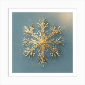 Gold Snowflake vector art Art Print