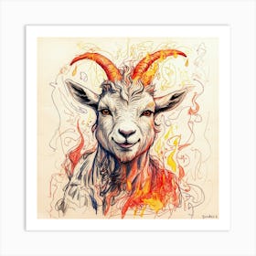 Goat Art 4 Art Print