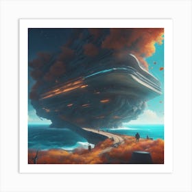 Spaceship In The Sky Art Print