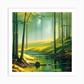 River In The Forest 2 Art Print