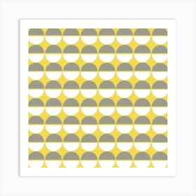 Yellow And Grey Circles Art Print