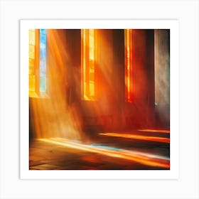 Sunbeams In A Church Art Print