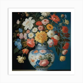 Beauty Of A Wanli Vase Overflowing Art Print