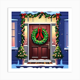 Christmas Door 53 Art Print