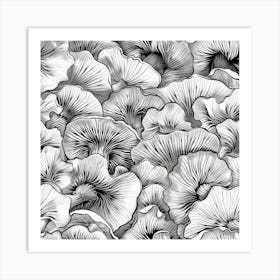 Seamless Pattern Of Mushrooms 4 Art Print