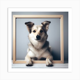 Dog in Picture Frame Art Print