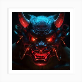 Japanese Demon Mask Art Print