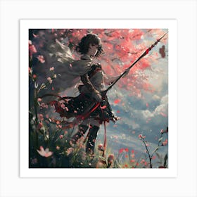 Anime Female Nature Warrior Art Print