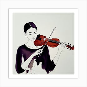 Woman Playing Violin Art Print